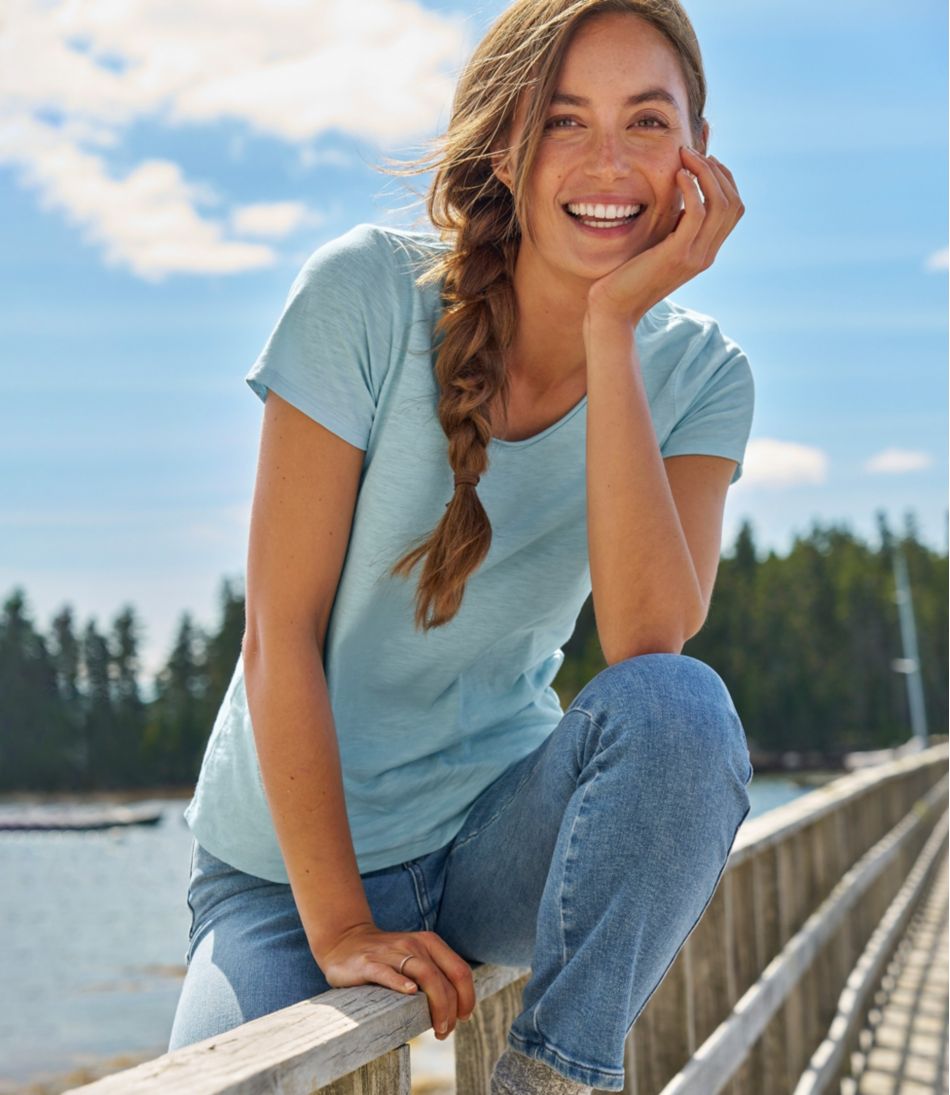 Women's Organic Cotton Tee, V-Neck Short-Sleeve L.L.Bean Popular