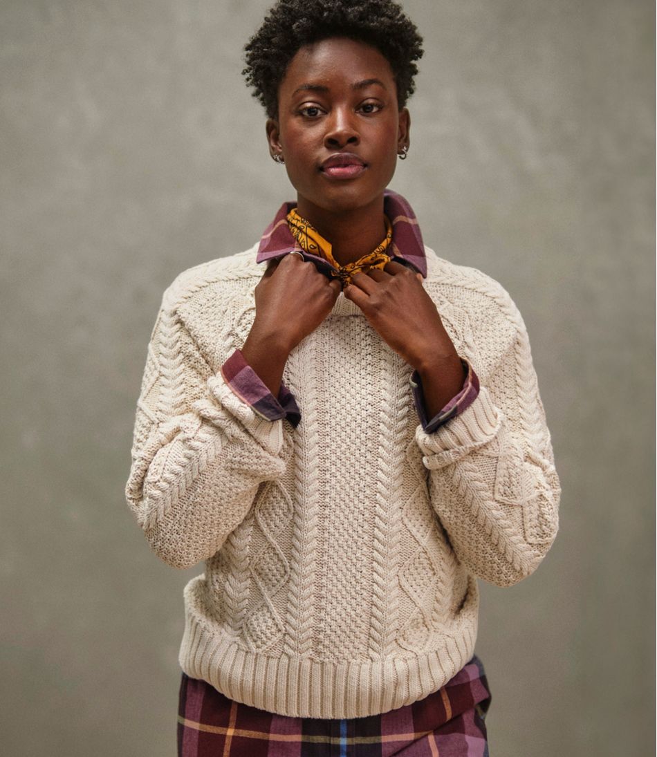 Women's Signature Cotton Fisherman Sweater, Crewneck L.L.Bean Recommended
