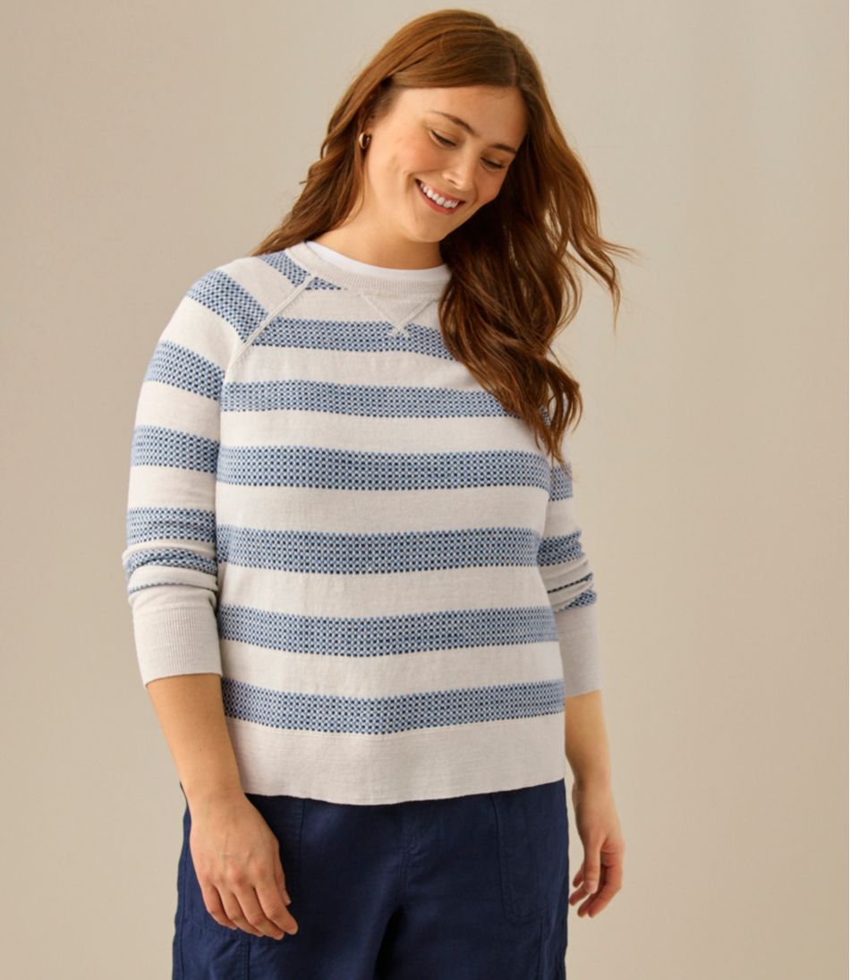 Women's Organic Cotton Slub Sweater, Crewneck Stripe L.L.Bean Value