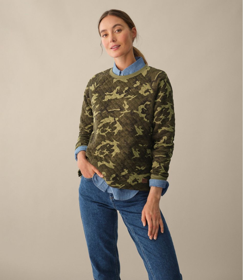 Women's Quilted Sweatshirt, Crewneck Pullover Print L.L.Bean Best Seller