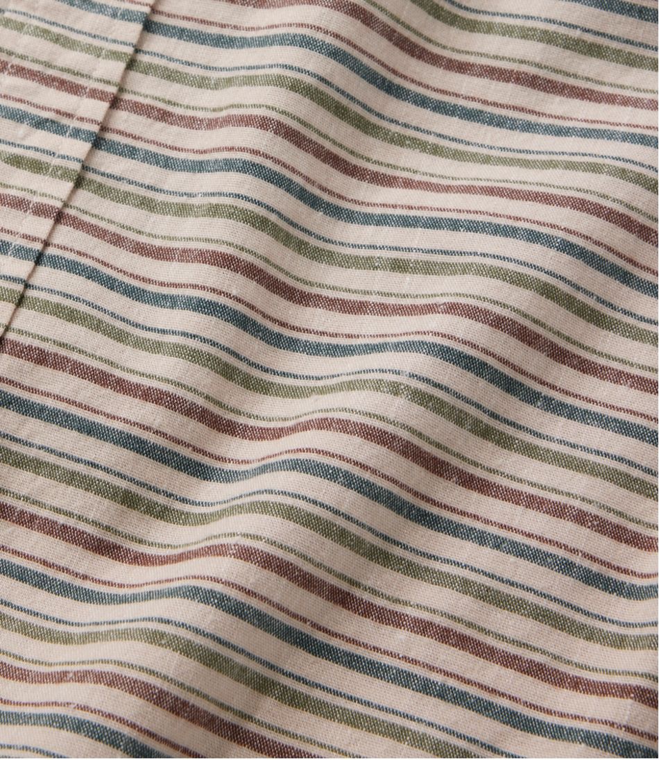Men's Stonecoast Hemp Shirt, Short-Sleeve, Slightly Fitted Untucked Fit, Stripe L.L.Bean Featured