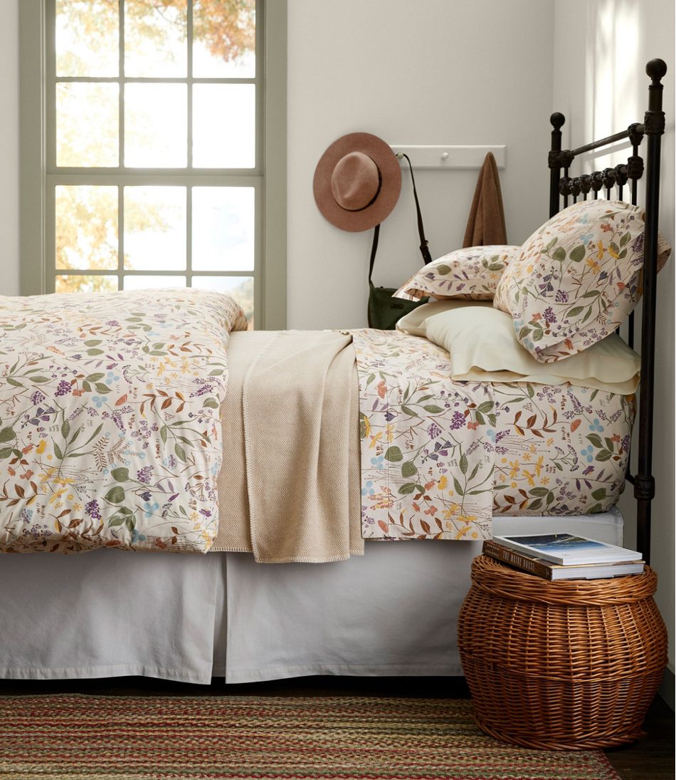 Birch Floral Percale Sheet Collection L.L.Bean Essential