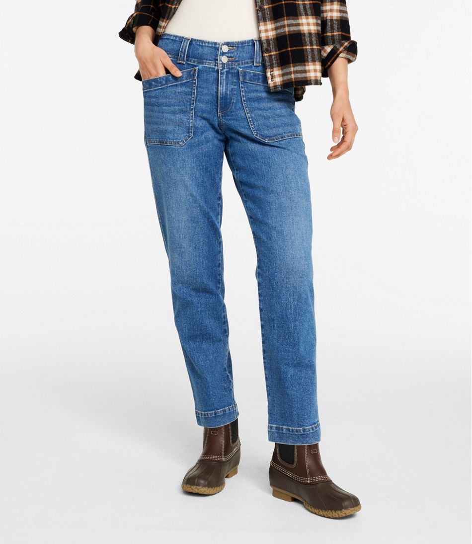 Women's 1912 Field Denim Pants, Mid-Rise Ankle Utility L.L.Bean Premium