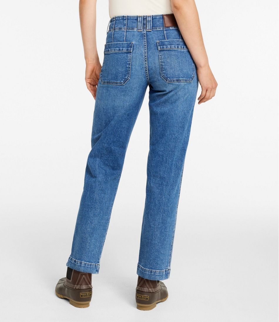 Women's 1912 Field Denim Pants, Mid-Rise Ankle Utility L.L.Bean Premium