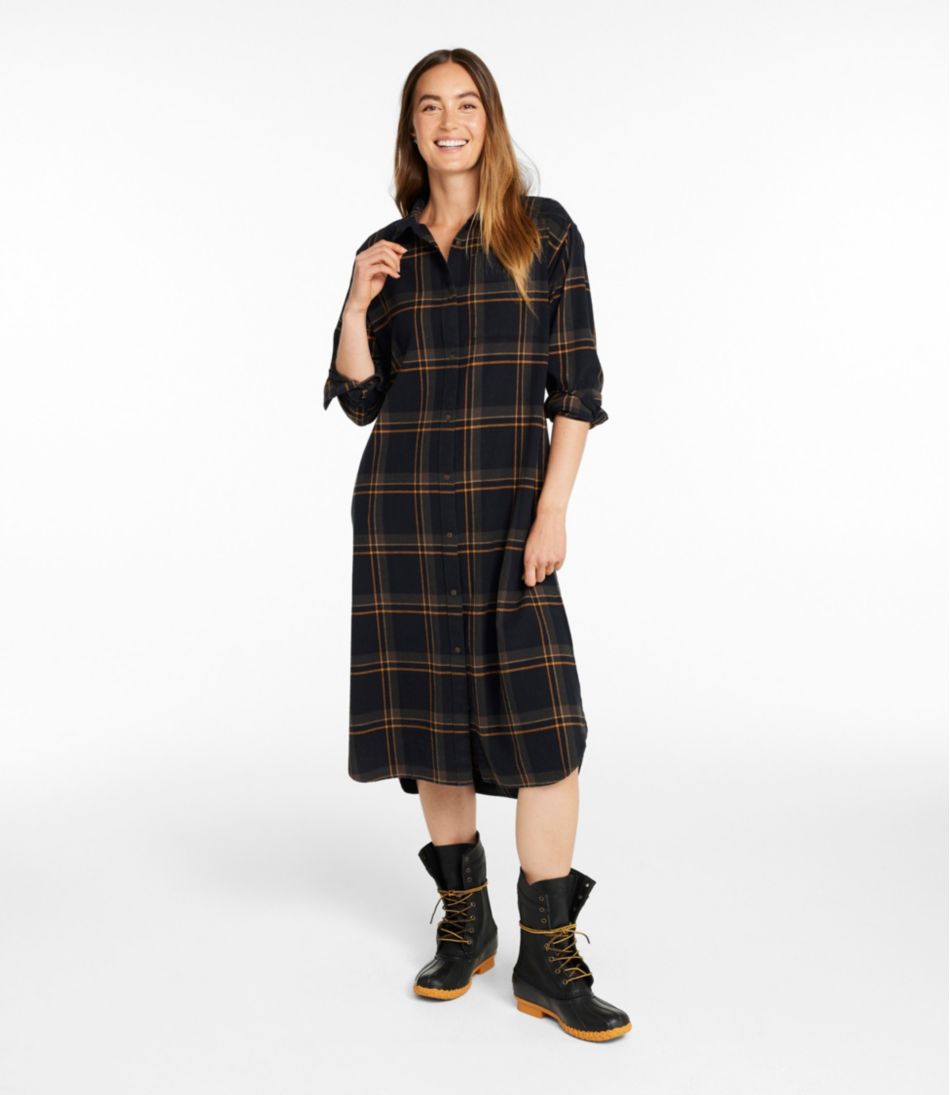 Women's Signature Camp Flannel Midi Dress L.L.Bean Everyday