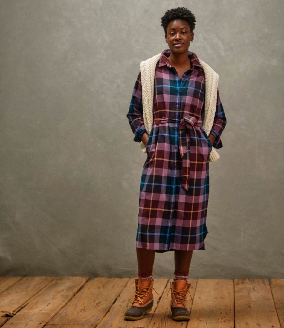 Women's Signature Camp Flannel Midi Dress L.L.Bean Everyday