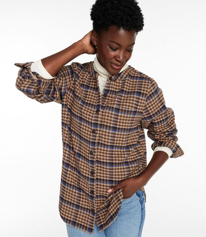 Women's Signature 1933 Collarless Chamois Tunic, Plaid L.L.Bean Featured