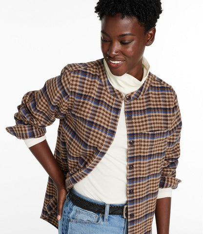 Women's Signature 1933 Collarless Chamois Tunic, Plaid L.L.Bean Featured