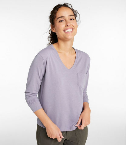 Women's Vista Camp V-Neck Pocket Tee, Long-Sleeve L.L.Bean Classic