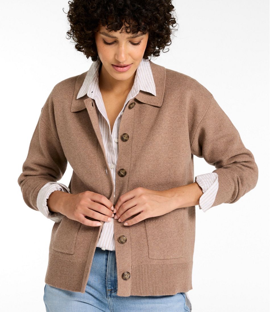 Women's Wicked Soft Cotton/Cashmere Cardigan L.L.Bean Everyday