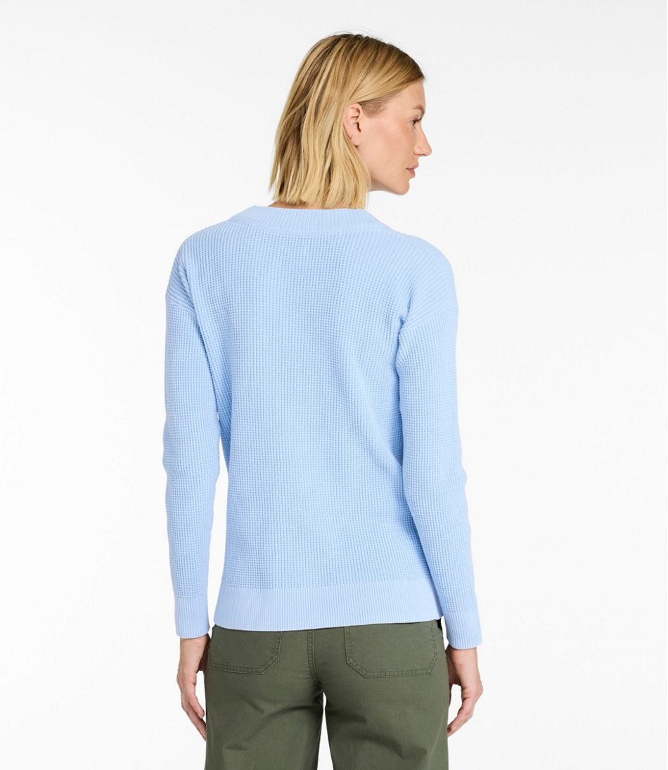 Women's Sunwashed Waffle Sweater, Splitneck L.L.Bean Value