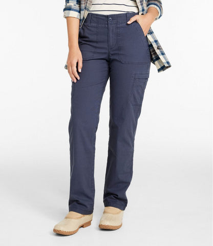 Women's 207 Vintage Cotton Canvas Pants, Mid-Rise Straight-Leg Cargo Lined L.L.Bean Trending