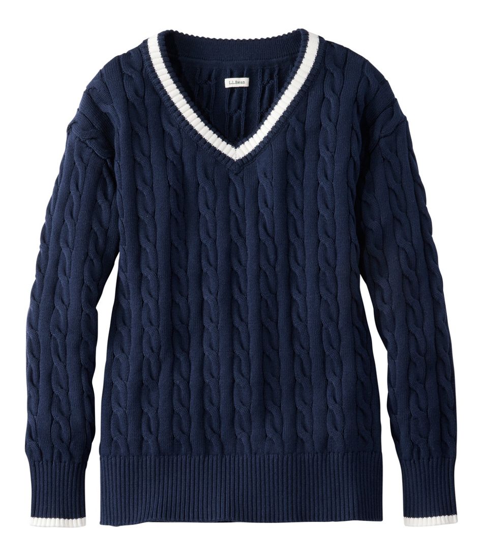 Women's The Original Double L® Sweater, Cable V-Neck L.L.Bean Top Pick