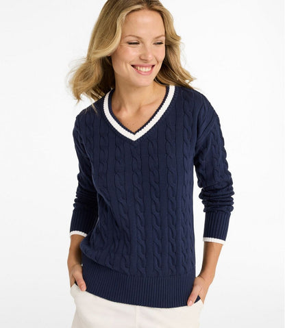 Women's The Original Double L® Sweater, Cable V-Neck L.L.Bean Top Pick