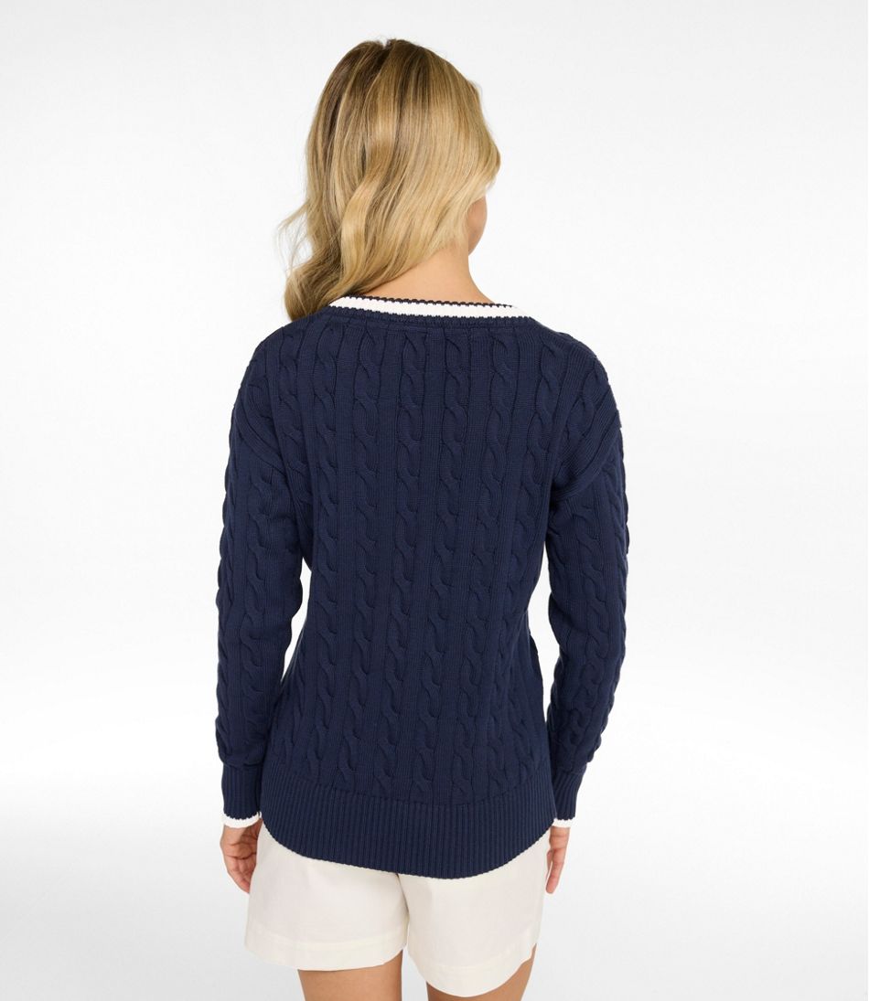 Women's The Original Double L® Sweater, Cable V-Neck L.L.Bean Top Pick