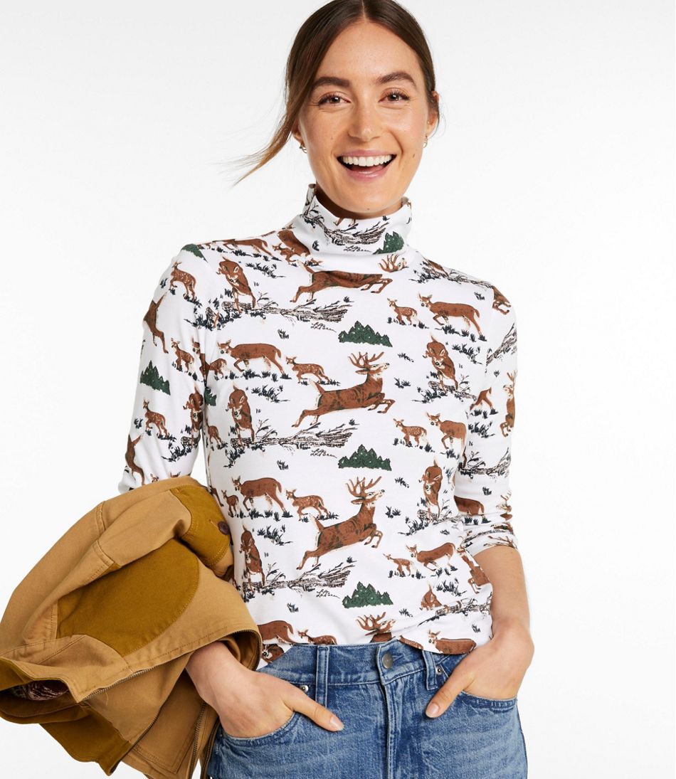 Women's Signature Lightweight Cotton Turtleneck, Novelty L.L.Bean Premium