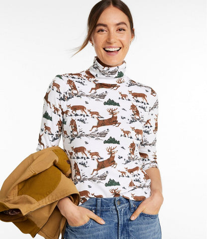 Women's Signature Lightweight Cotton Turtleneck, Novelty L.L.Bean Premium