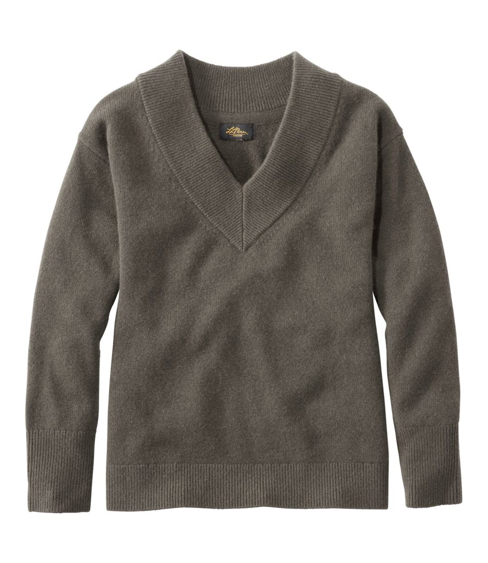 Women's Signature Premium Essential Cashmere Sweater, Relaxed V-Neck L.L.Bean Featured