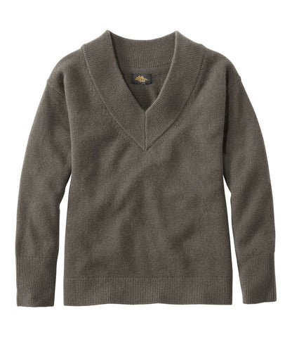 Women's Signature Premium Essential Cashmere Sweater, Relaxed V-Neck L.L.Bean Featured