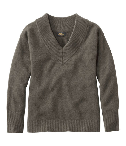Women's Signature Premium Essential Cashmere Sweater, Relaxed V-Neck L.L.Bean Featured