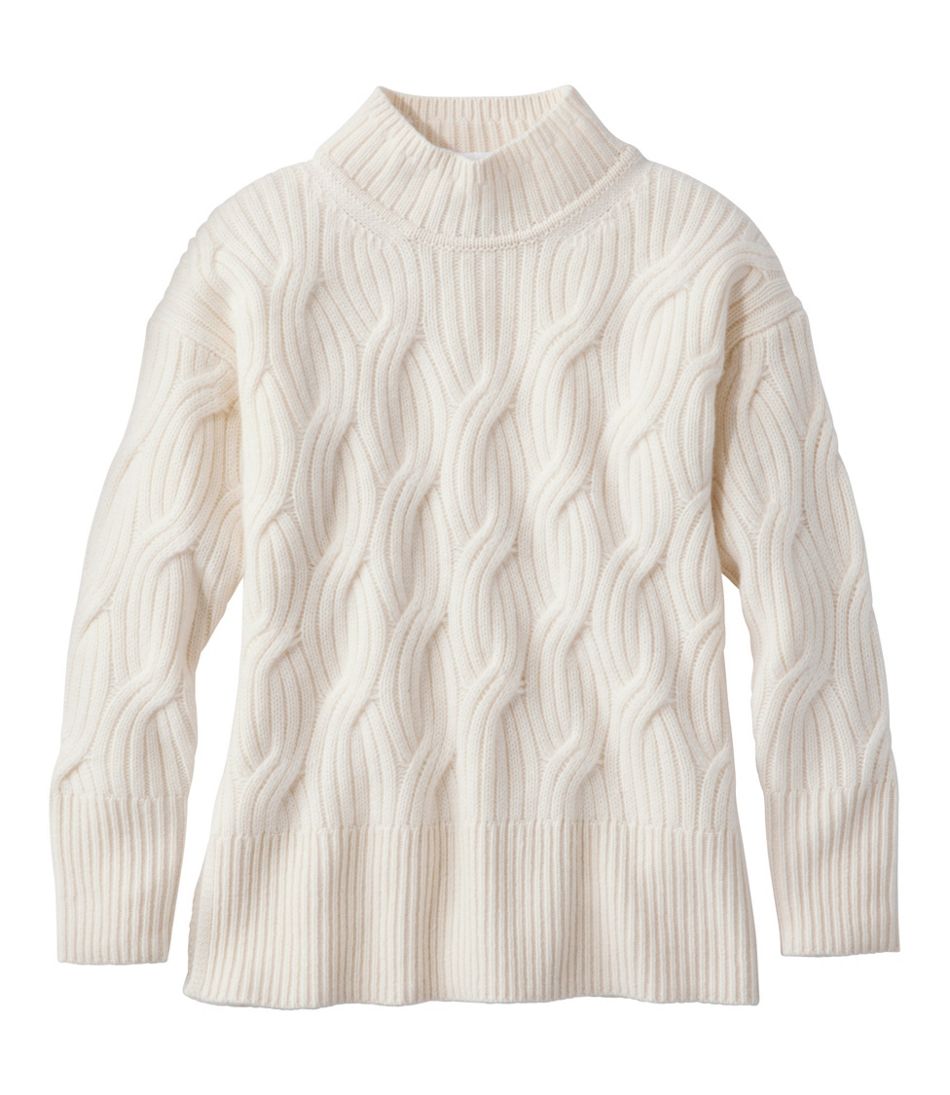 Women's Signature Premium Cashmere Cable Sweaters, Mockneck L.L.Bean Trending