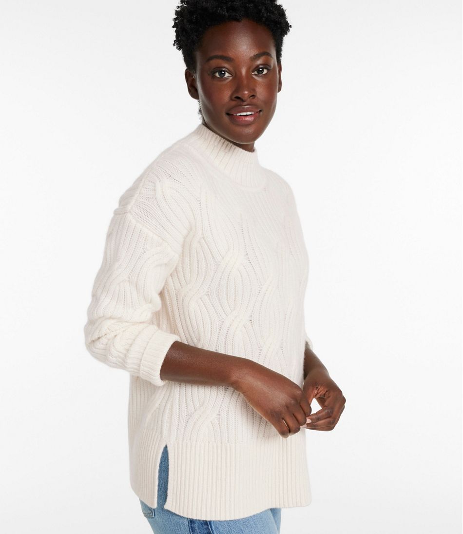 Women's Signature Premium Cashmere Cable Sweaters, Mockneck L.L.Bean Trending