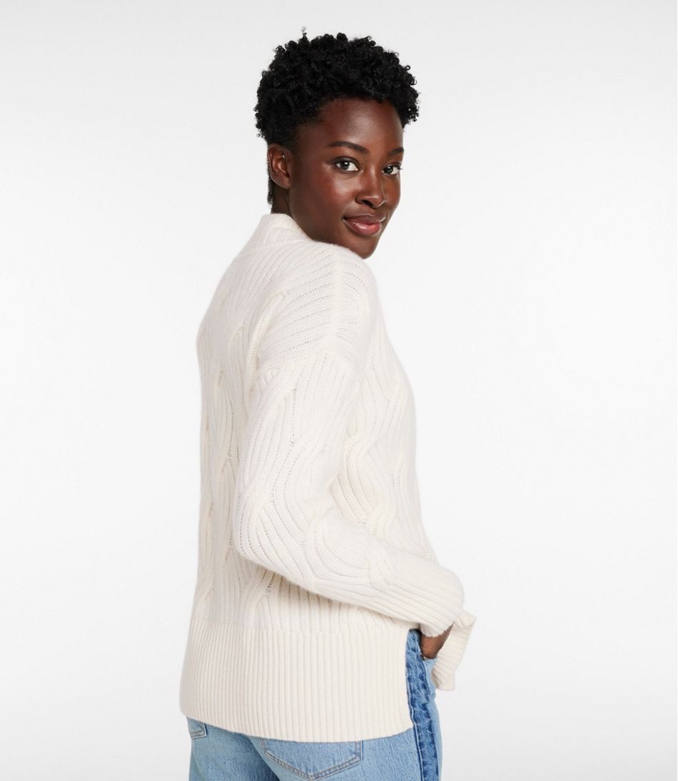 Women's Signature Premium Cashmere Cable Sweaters, Mockneck L.L.Bean Trending
