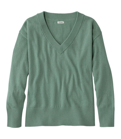Women's Cotton/Cashmere Sweater, V-Neck L.L.Bean Best Seller