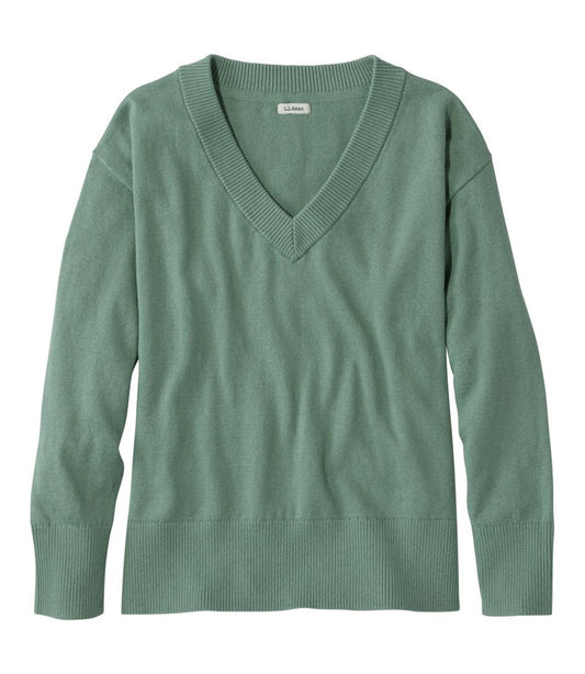 Women's Cotton/Cashmere Sweater, V-Neck L.L.Bean Best Seller