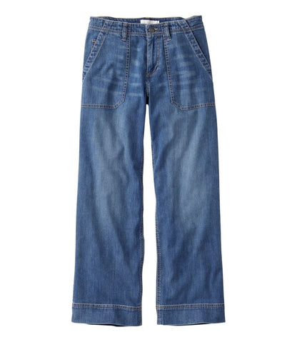 Women's Signature Utility Jeans, Mid-Rise Wide-Leg Ankle L.L.Bean Essential