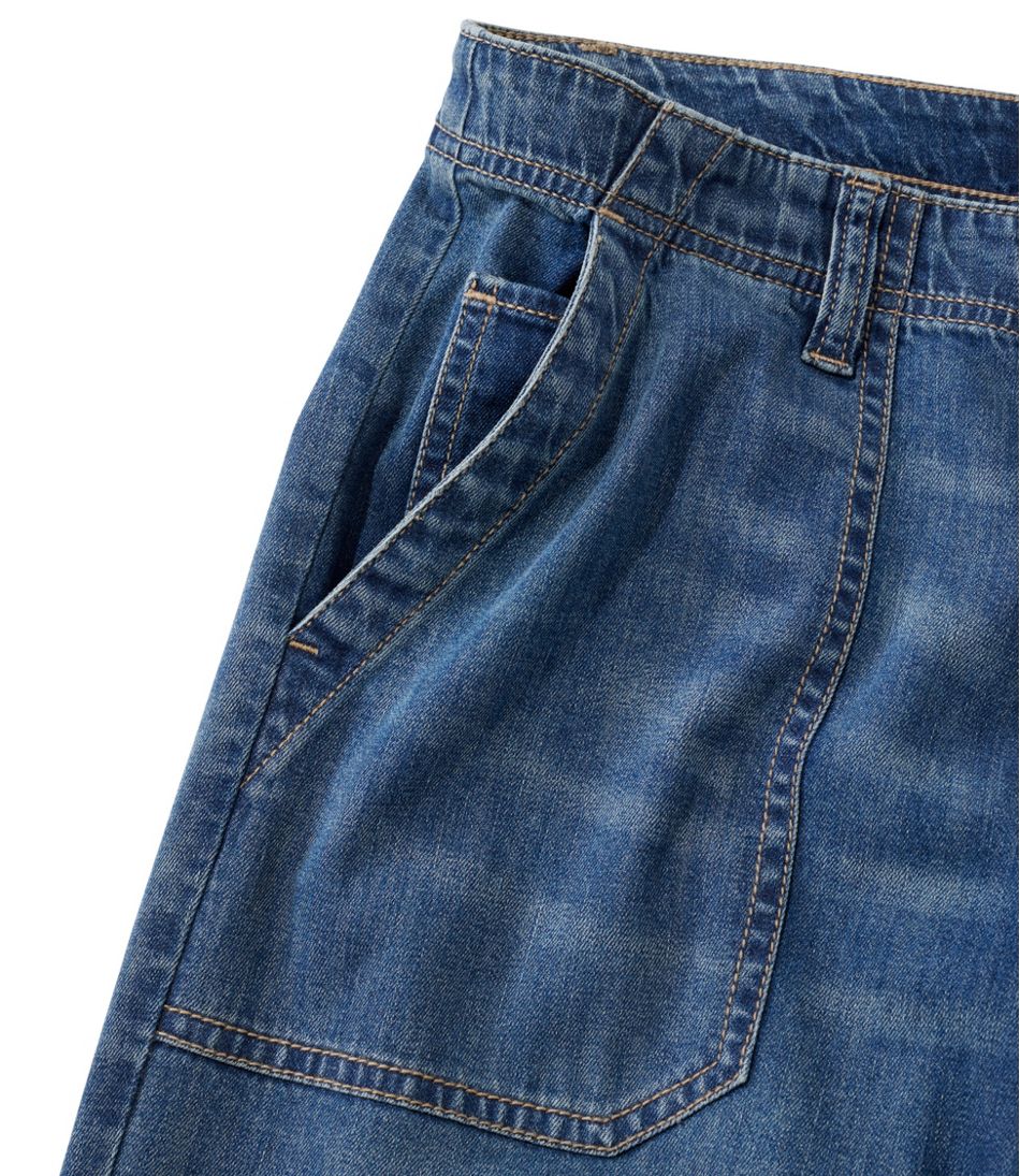 Women's Signature Utility Jeans, Mid-Rise Wide-Leg Ankle L.L.Bean Essential