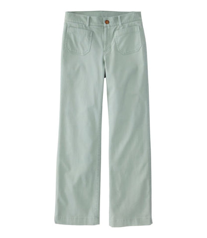 Women's Comfort Stretch Patch Pocket Pants, Mid-Rise Wide Straight-Leg Chino L.L.Bean New