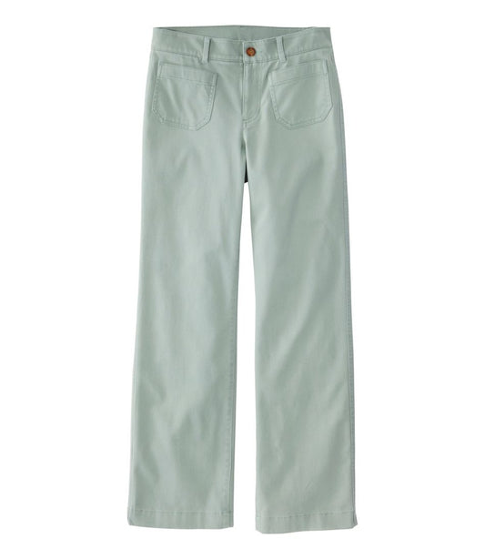 Women's Comfort Stretch Patch Pocket Pants, Mid-Rise Wide Straight-Leg Chino L.L.Bean New