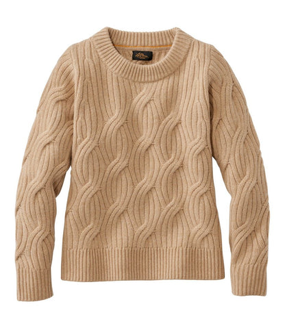 Women's Signature Premium Cashmere Cable Sweater, Crewneck L.L.Bean Classic