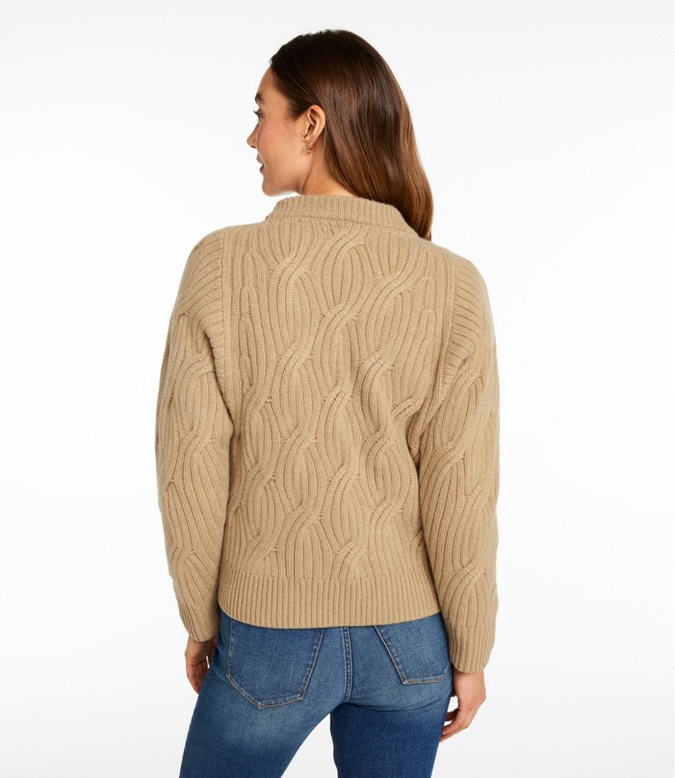 Women's Signature Premium Cashmere Cable Sweater, Crewneck L.L.Bean Classic
