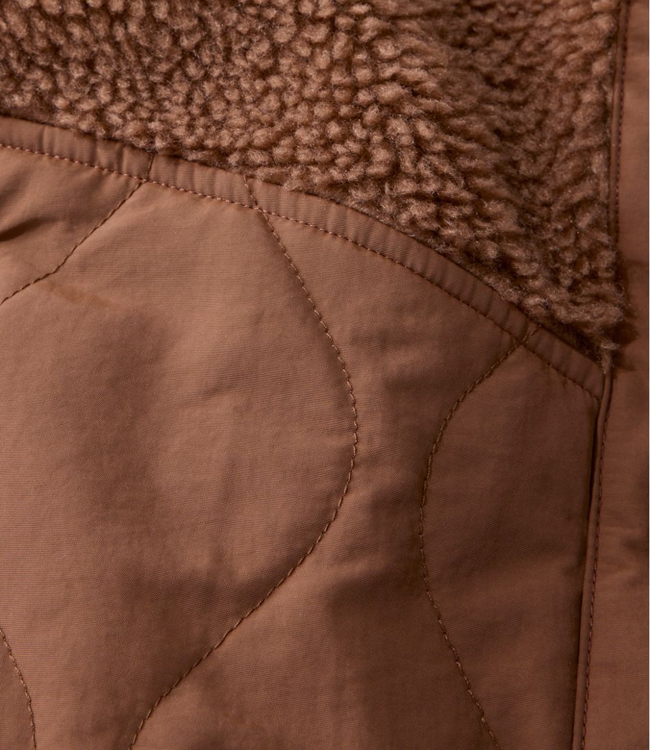 Women's Bean's Mixed Media Sherpa Fleece Jacket L.L.Bean Essential