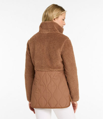 Women's Bean's Mixed Media Sherpa Fleece Jacket L.L.Bean Essential
