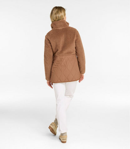 Women's Bean's Mixed Media Sherpa Fleece Jacket L.L.Bean Essential