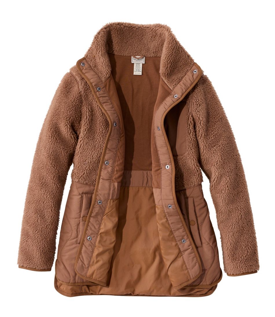 Women's Bean's Mixed Media Sherpa Fleece Jacket L.L.Bean Essential