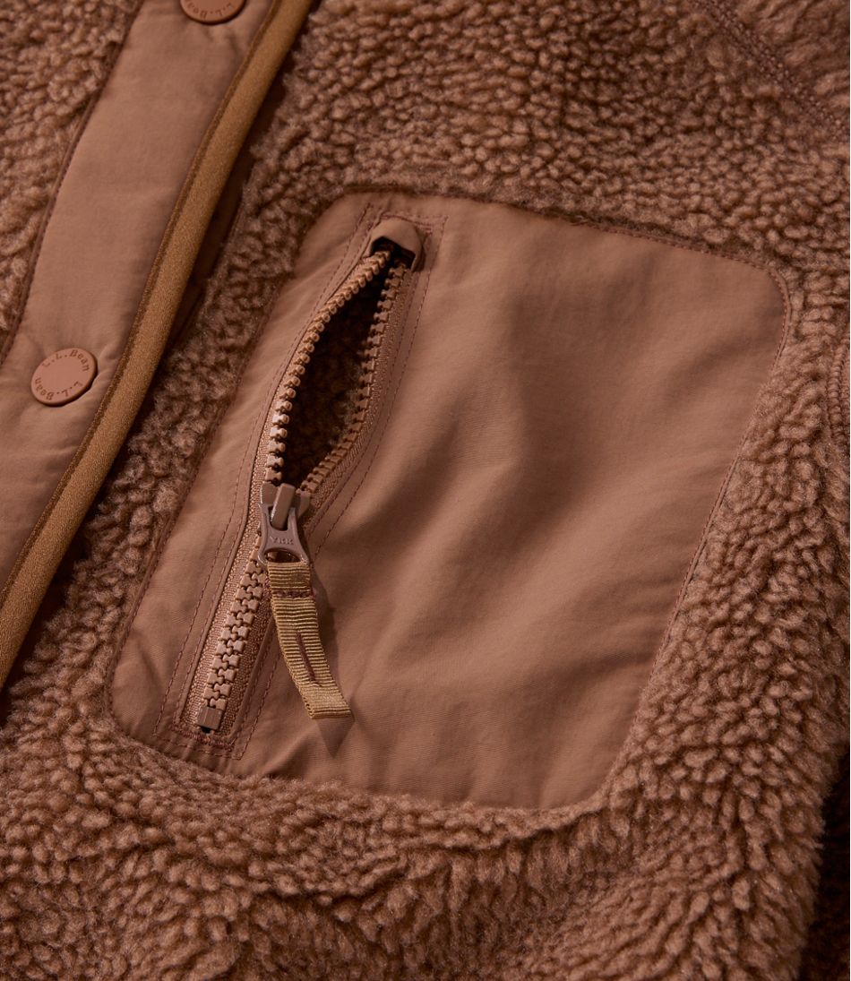 Women's Bean's Mixed Media Sherpa Fleece Jacket L.L.Bean Essential