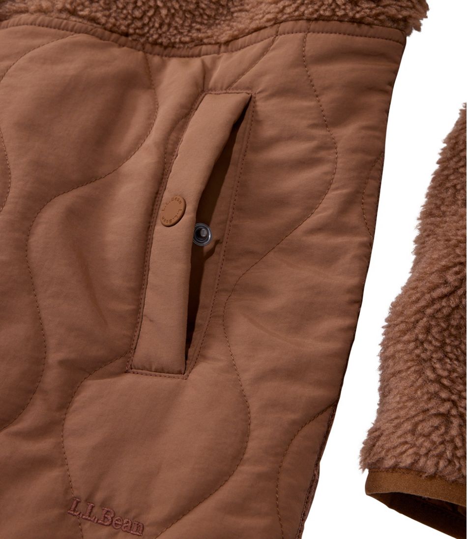 Women's Bean's Mixed Media Sherpa Fleece Jacket L.L.Bean Essential