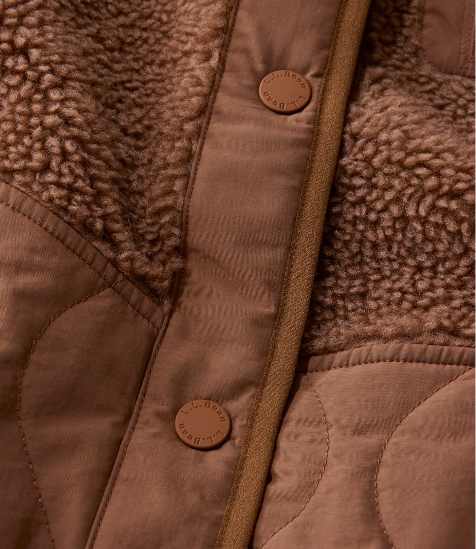 Women's Bean's Mixed Media Sherpa Fleece Jacket L.L.Bean Essential