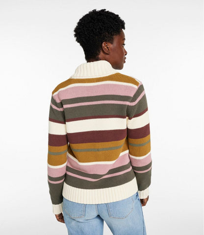 Women's Signature Original Cotton Sweater, Shawl Cardigan Stripe L.L.Bean Recommended