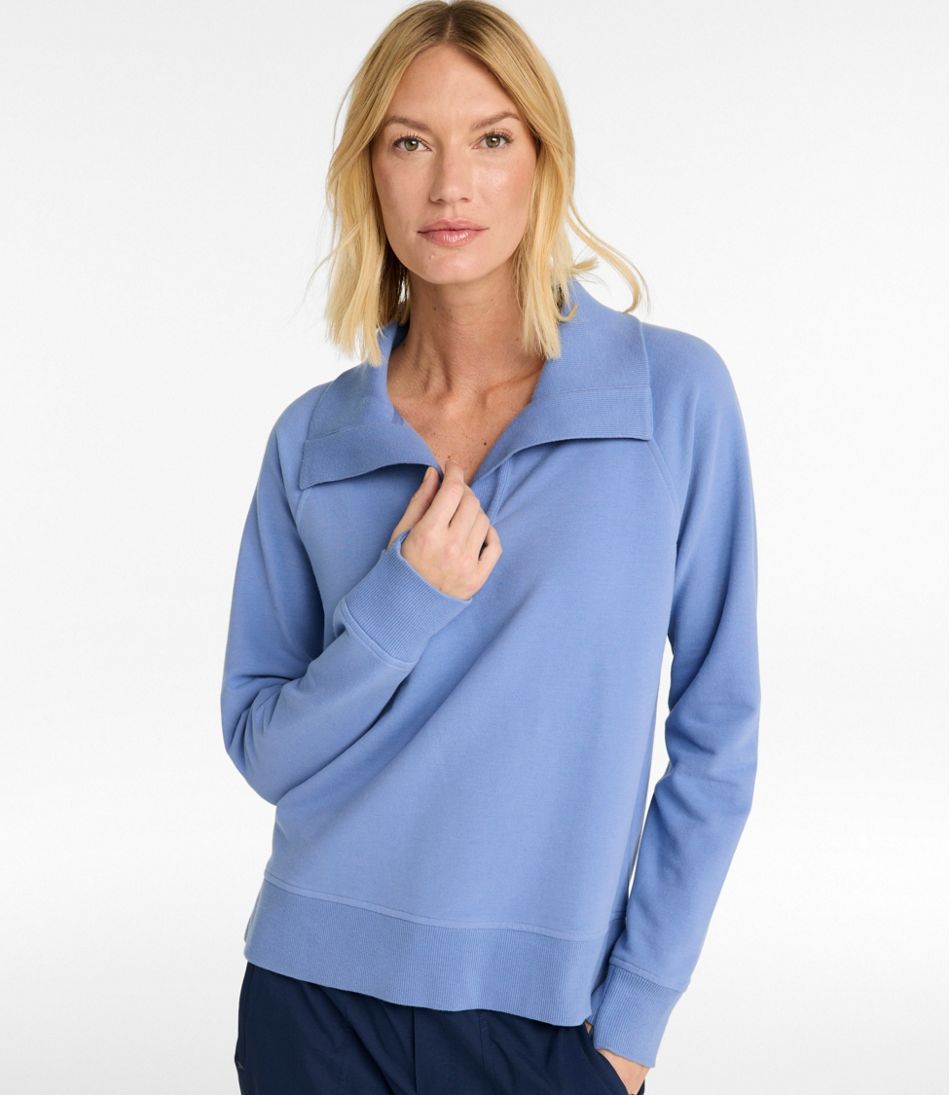 Women's Bean's Cozy Splitneck Pullover Sweatshirt L.L.Bean Classic