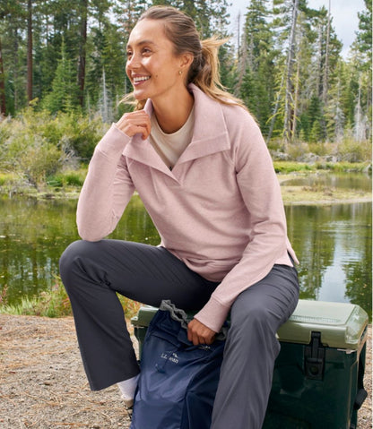 Women's Bean's Cozy Splitneck Pullover Sweatshirt L.L.Bean Classic