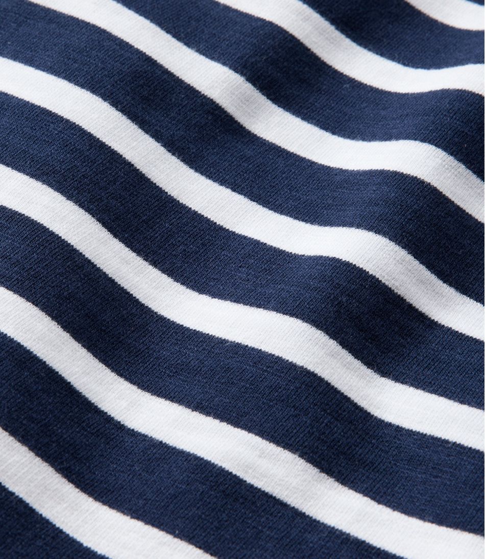 Women's Peaks Island Button Mockneck, Stripe L.L.Bean Everyday