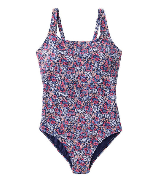 Women's L.L.Bean Coastal Essential Scoop Tanksuit, Print L.L.Bean Essential