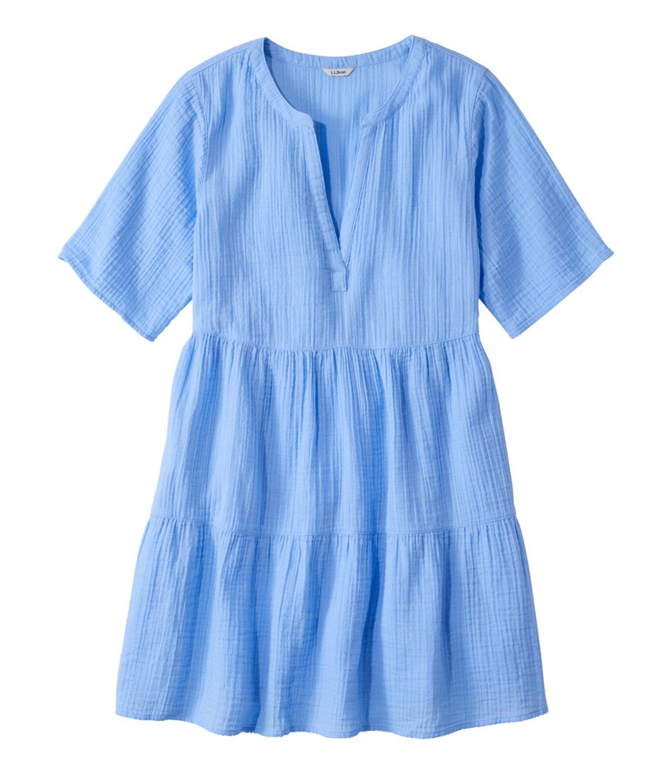 Women's Cloud Gauze Cover-Up Tiered Dress, Print L.L.Bean Everyday