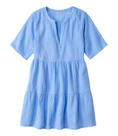 Women's Cloud Gauze Cover-Up Tiered Dress, Print L.L.Bean Everyday