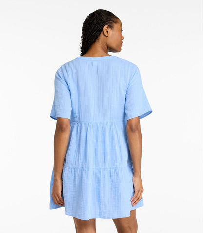 Women's Cloud Gauze Cover-Up Tiered Dress, Print L.L.Bean Everyday